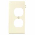 Leviton Duplex End Sectional 1-Gang Plastic Outlet Wall Plate, Ivory 924-0PSE8-00I